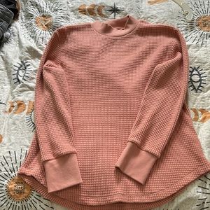 Madewell size small chunky waffle knot thick blush pink long sleeve shirt